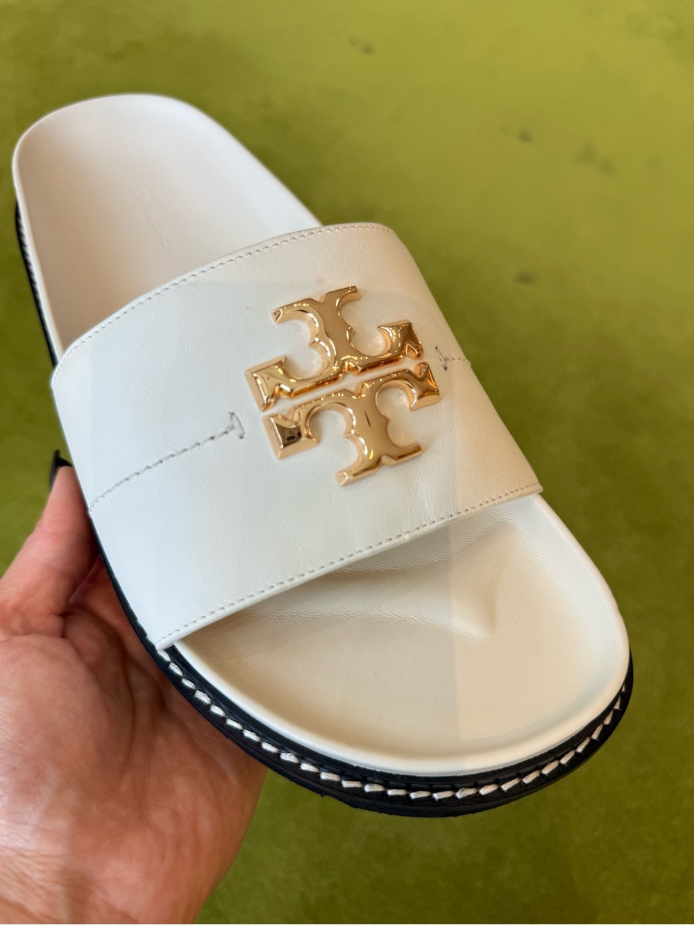 Tory Burch Everly Anatomic Lug Sandals, New Ivory / Perfect Black - Picture 13 of 16